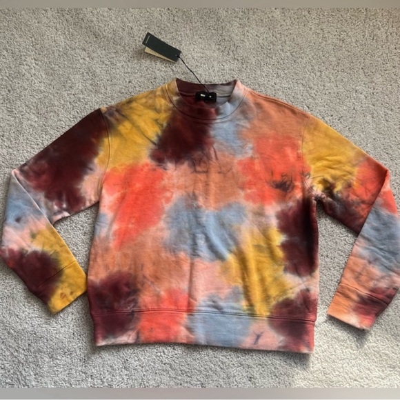 Monrow Sweaters - Monrow - Coral Reef Tie Dye Boyfriend Sweatshirt - Size XS
